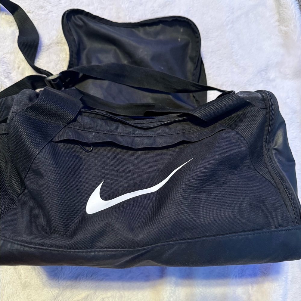 Nike Black and White Duffel Bag